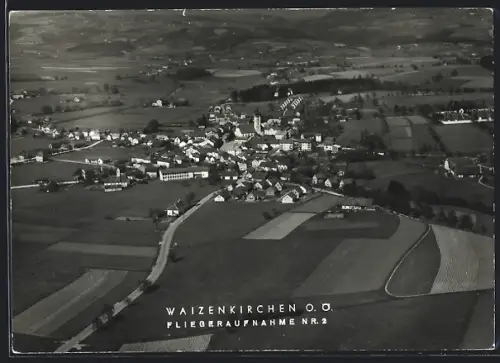 AK Waizenkirchen /O. Ö., Gesamtansicht vom Flugzeug aus