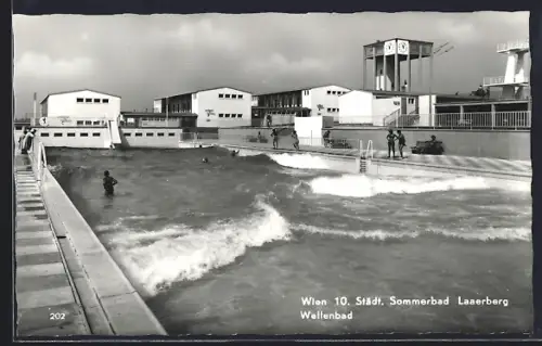 AK Wien, Städt. Sommerbad Laaer Berg, Wellenbad