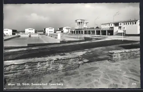 AK Wien, Laaerberg, Städt. Sommerbad Laaerberg, Panorama