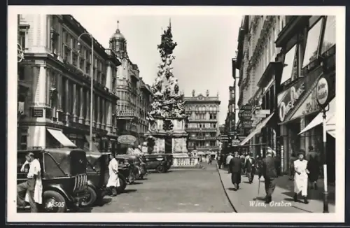 AK Wien I, Graben, St. Georgs Bierhaus, Automobile, Passanten, Österreichische Lichtbildstelle