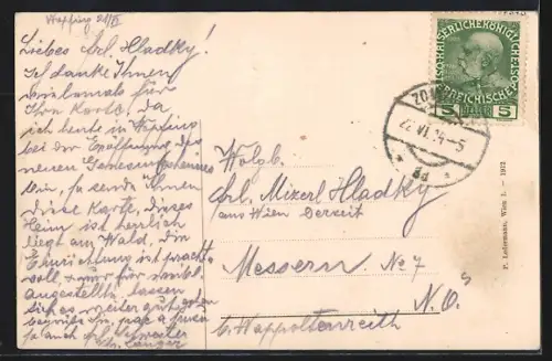 AK Hohe Wand, Völlerin-Quelle mit einem Bergsteiger