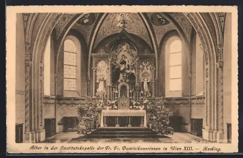 AK Wien, Hacking, Altar in der Institutskapelle der Fr. Fr. Dominikanerinnen