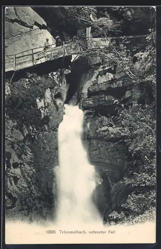 AK Trümmelbach, unterster Wasserfall