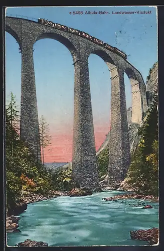 AK Albula-Bahn, Landwasser-Viadukt, Bergbahn