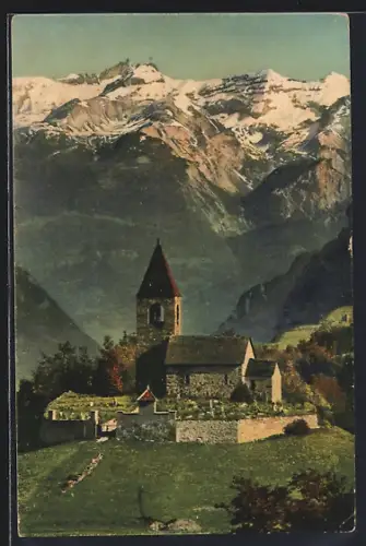 AK Lenzerheide, St. Cassian, Blick zur Kirche