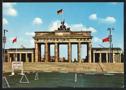 AK Berlin, Berliner Mauer am Brandenburger Tor