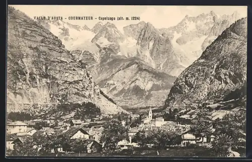 AK Courmayeur /Valle d`Aosta, Veduta con Capoluogo