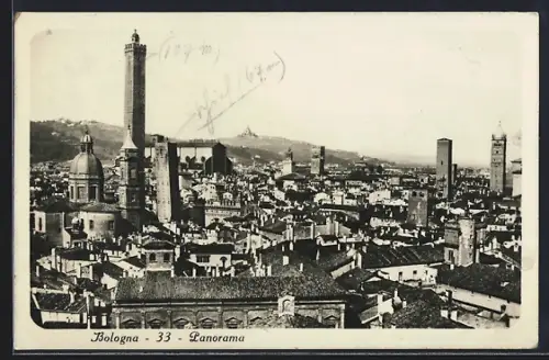 AK Bologna, Panorama aus der Vogelschau