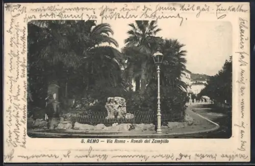 AK San Remo, Via Roma, Rondo del Zampillo