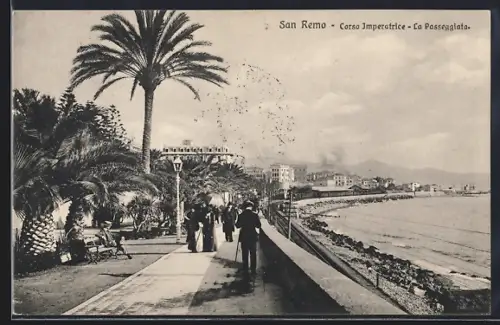 AK San Remo, Corso Imperatrice, La Passeggiata