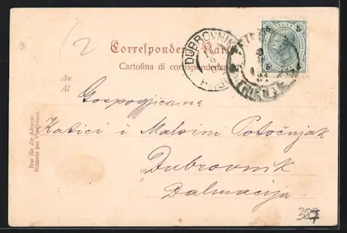 AK Trieste, Miramare aus der Vogelschau