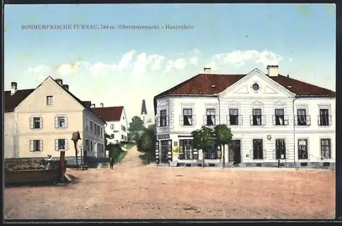 AK Turnau, Hauptplatz mit Geschäft