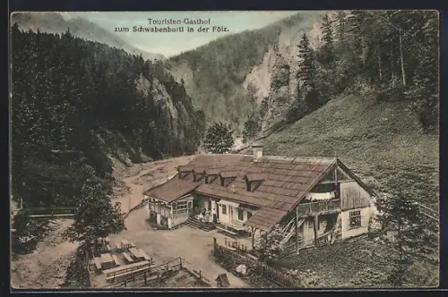 AK Thörl /Stmk., Touristen-Gasthof zum Schwabenbartl in der Fölz