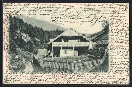 AK Thörl /Stmk., Schwabenwirth mit Garten und Wald