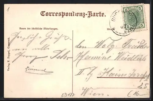 AK Gusswerk, Ortsansicht mit Gasthaus