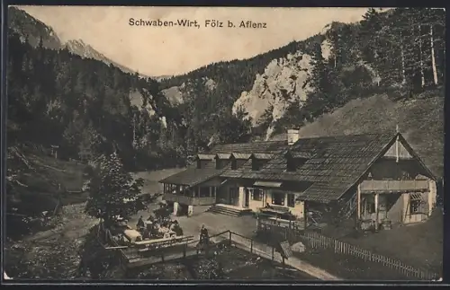 AK Thörl, Fölz b. Aflenz, Schwaben-Wirt mit Garten