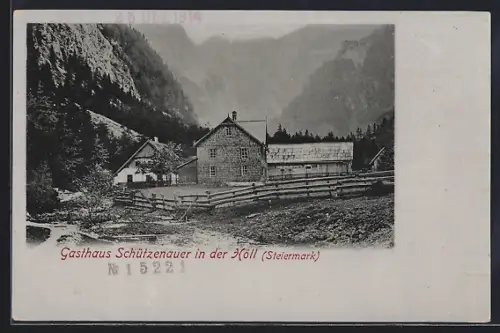 AK Mariazell, Gasthaus Schützenauer in der Höll