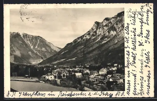 AK Reichenau /N. Ö., Teilansicht mit Bergen