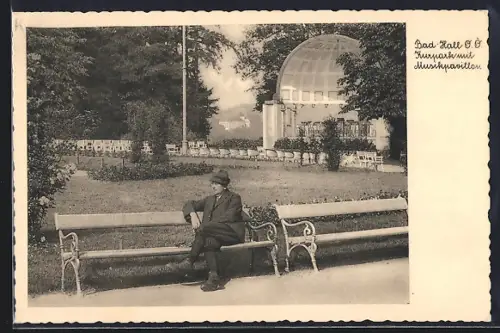 AK Bad-Hall /O. Ö., Kurpark mit Musikpavillon
