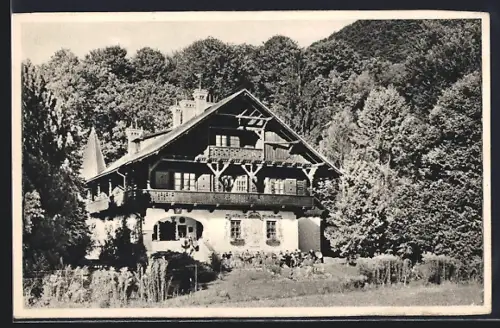 AK Heiligenkreuz /N.-Oe., Vorderansicht der Waldpension Edelweiss