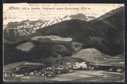 AK Aflenz, Ortspartie mit Kirche