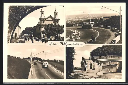 AK Wien, Höhenstrasse versch. Ansichten, Ortsansicht