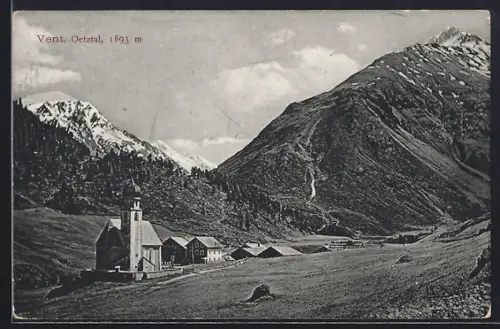 AK Vent /Oetztal, Ortspartie mit Kirche