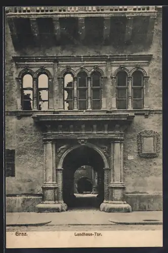 AK Graz, Landhaus-Tor mit Durchblick in den Hof