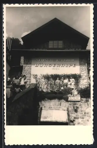Foto-AK Mariazell, Bürgeralpe, Gebäude der Seilschwebebahn Bürgeralpe