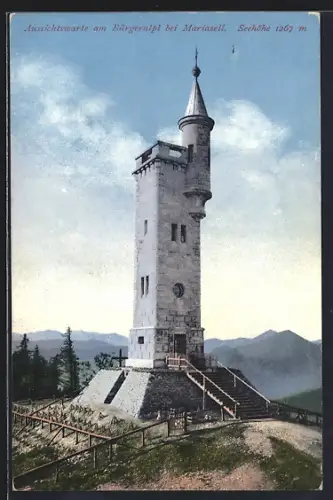 AK Mariazell, Aussichtsturm am Bürgeralpl