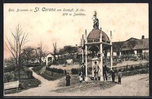 AK St. Corona am Schöpfl, Heil. Brunnen mit Gasthaus