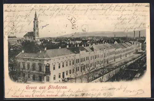 AK Stockerau, Teilansicht aus der Vogelschau