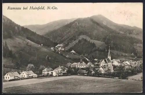 AK Ramsau bei Hainfeld, Ortsansicht aus der Vogelschau