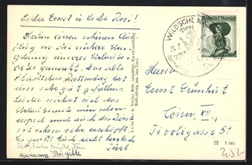 AK Rattenberg, Strassenpartie mit Geschäften