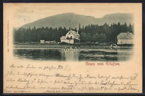 AK Erlafsee, Hotel mit Uferpartie