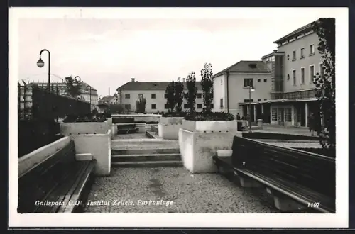 AK Gallspach /O. D., Institut Zeileis, Parkanlage