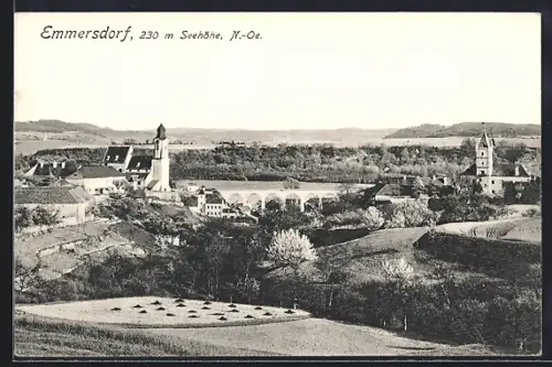 AK Emmersdorf /N.-Oe., Ortsansicht mit Viadukt