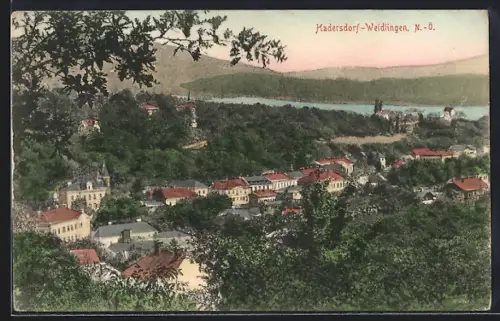 AK Hadersdorf-Weidlingau., Totalansicht von einen Berg aus