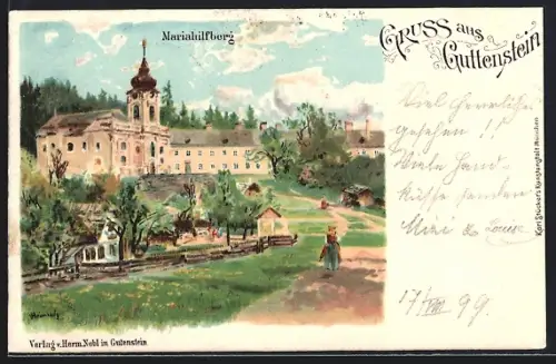 Künstler-AK Gutenstein, Mariahilfberg