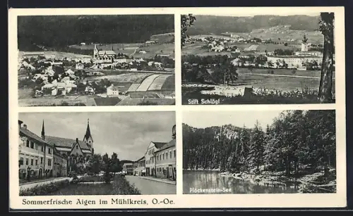 AK Aigen im Mühlkreis, Stift Schlägl, Plöckenstein-See und Strassenpartie