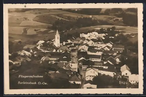 AK Sarleinsbach /O.-Oe., Totalansicht vom Flugzeug aus