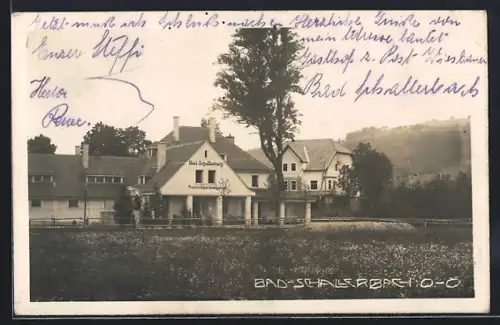 AK Bad-Schallerbach /O.-Ö., Provisorisches Badehaus mit Park