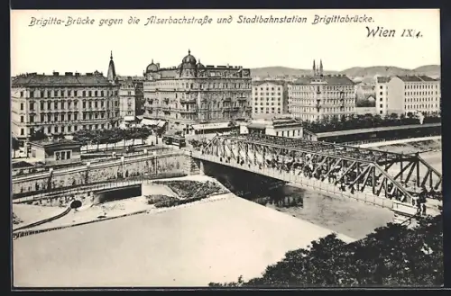 AK Wien, Brigitta-Brücke gegen die Alsbacherstrasse