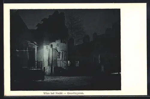 AK Wien, In der Kaunitzgasse bei Nacht