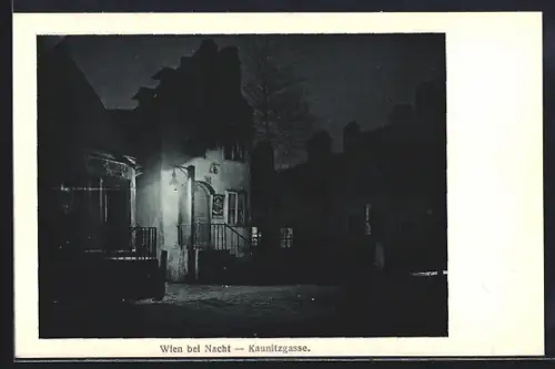AK Wien, Kaunitzgasse bei Nacht