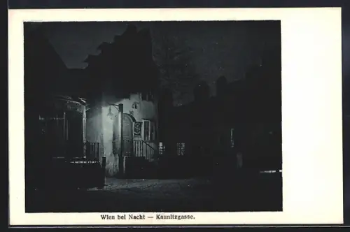 AK Wien, In der Kaunitzgasse bei Nacht
