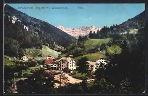 AK Birchabruck /Tirol, Ortsansicht mit Rosengarten