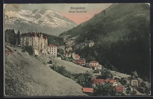 AK Bad Gastein, Blick zum Hotel Kaiserhof