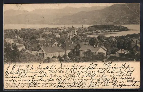 AK Pörtschach /Wörther See, Ortsansicht aus der Vogelschau