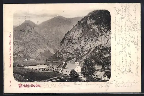 AK Weichselboden, Ortsansicht mit Kirche